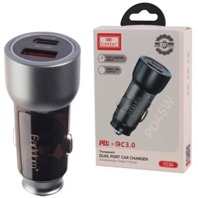 شارژر فندکی فست شارژ Earldom ES-CC34 3A QC3.0 PD 45W